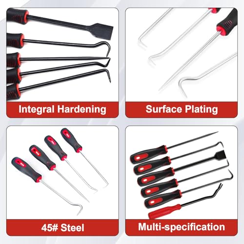 Caossuixin 11pcs Hook and Pick Set, Telescopic Pickup with LED Light, Mechanic/Automotive/Workshop Tools, Pick Tools for Mounting and Dismounting of Precision Components - Image 3