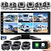 6-Channel Dash Cam 1080P Backup Camera System with 10.33 Inch Touch Parking Monitor,DVR Recording Back Up Camera for RV/Truck/Trailer/Van/SUV/Cars,Wireless Carplay/Android Auto/WiFi/Bluetooth/FM Radio