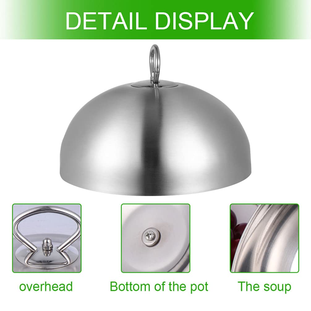 BESTonZON Cloche Alimentaire en Acier Inoxydable,Cloche à Hamburger,Cloche Teppanyaki,30 cm,Cloche en métal pour la Nourriture, Le Fromage, Les gâteaux, Les Aliments, Les Restaurants, la Cuisine
