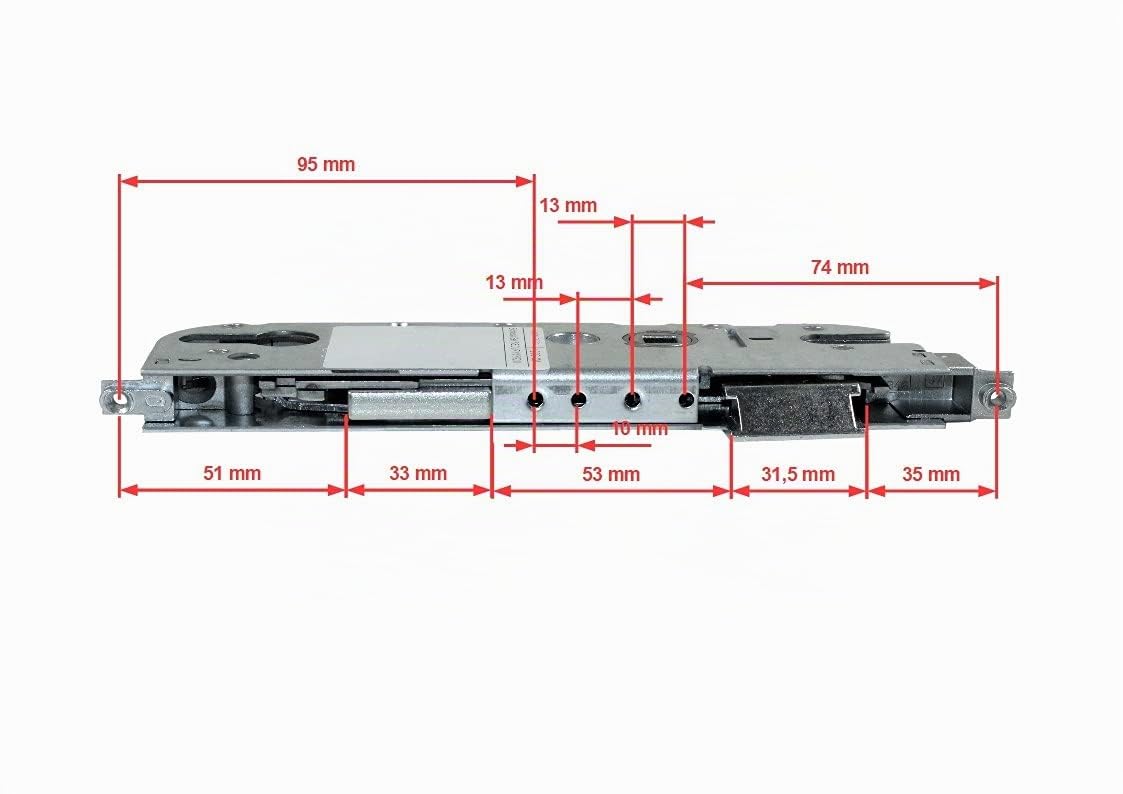 GU Secury Automatic Reparatur Schlosskasten Hauptschloss 6-28475-01-0-1 oder auch K-20044-FF-0-1, Dornmaß: 45mm (42mm) / Entfernung: 92mm, incl. SN-TEC® Montagematerial & SN-TEC® Montageanleitung