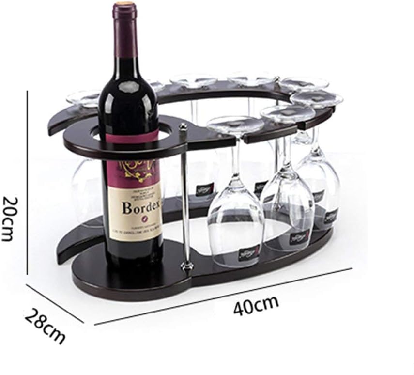 Countertop Wine Bottle Holder Wood Free-Standing Wine Rack Goblet e Wine Cup Rack Ornaments (Size:40 * 28 * 20cm)