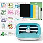 Likcut Glee S501 Vinyl Cutter Machine, Portable Sticker Printer with Built-in Storage, Smart Cutting Machine with Beginner Vinyl Bundle, Compact Design for Home Craft Projects, DIY Home Decor, Blue
