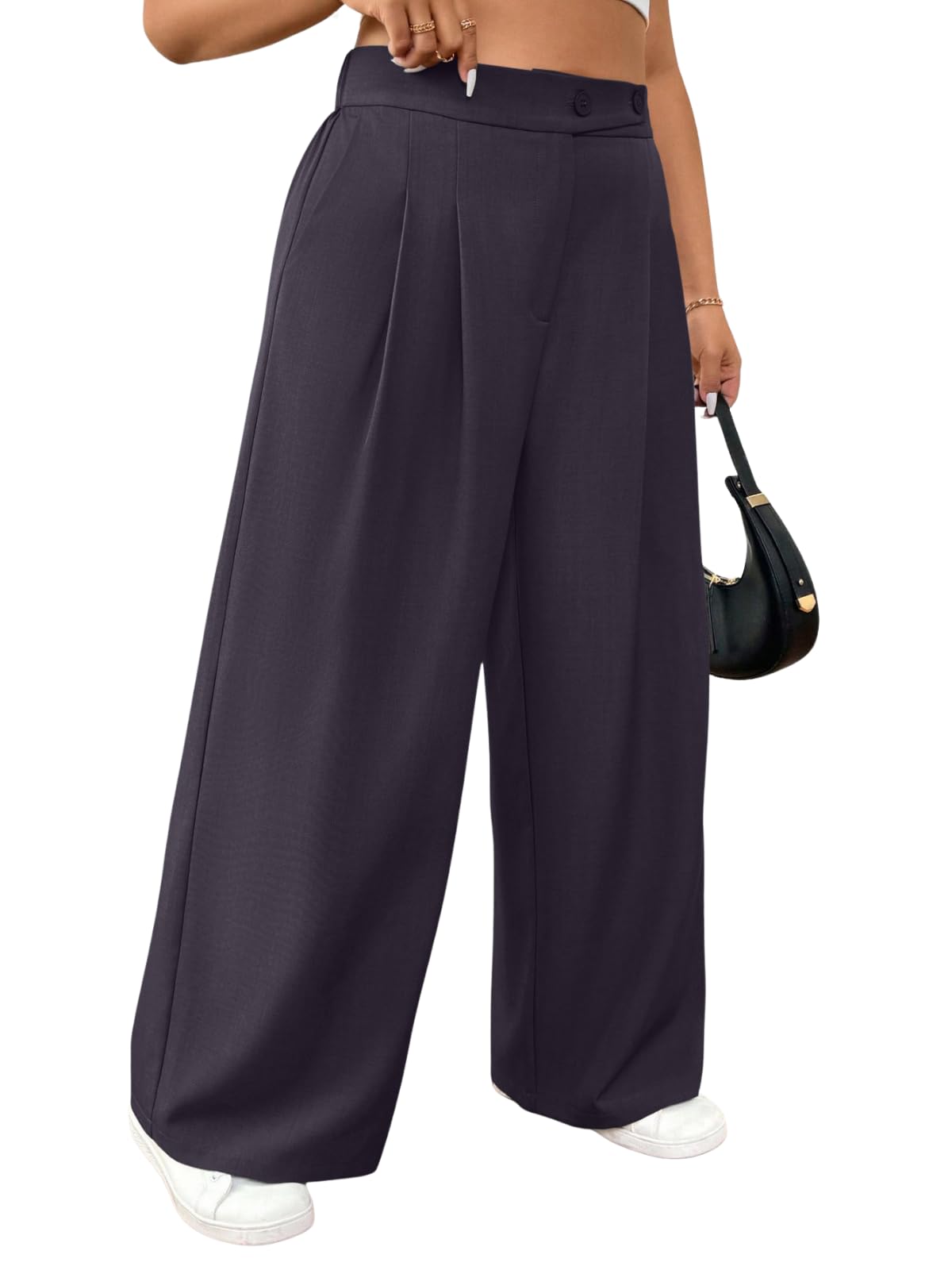 GRECIILOOKS Pantalón Mujer | Cintura alta acampanada estilo coreano | Pantalones formales para mujer | Pantalones de chándal elegantes para universidad y eventos (tallas grandes disponibles)