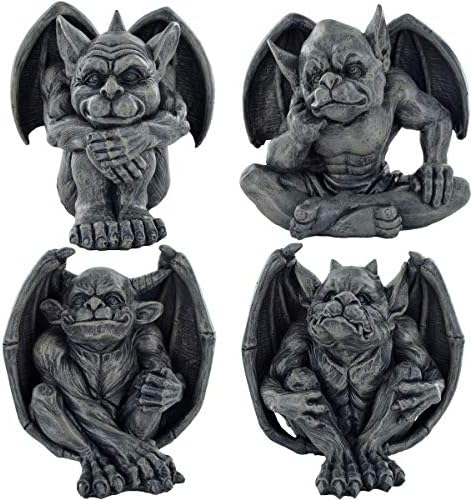 Gargoyle Set of 4 Figurines Home Decor Fantasy Ornament Gift Ideas ...
