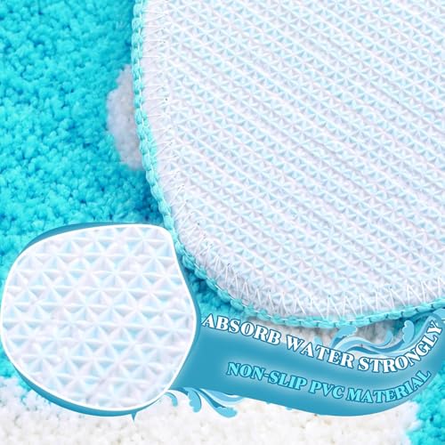 Image of AAZEEM Mat Rugs Non-Slip Abstract Bath Rugs Cute Mat Washable for Tube|Rectangular Door Mat for Home |Drawingroom |Easy Clean Indoor and Outdoor Floor Mat |Super Absorbent |Dark Blue|33 X 70 Cm |