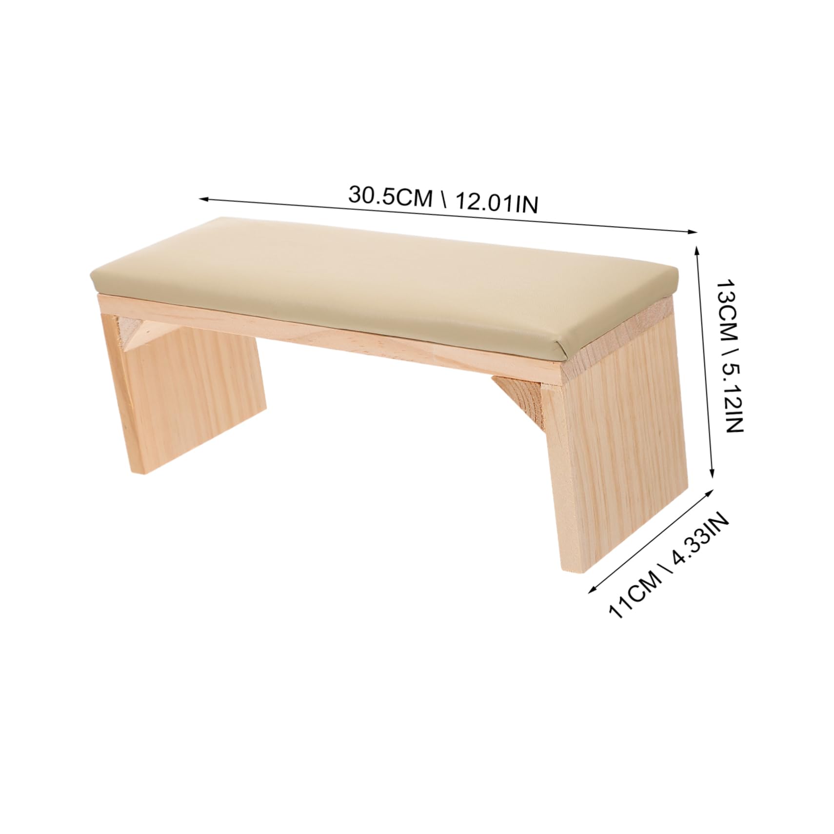 Cuscino Poggiamano per Unghie in Legno Beige Supporto Comodo e Pratico per Manicure Uso Personale e Training Unghie a Casa