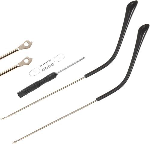 Kit de reparación de gafas, 1 par de patillas de repuesto de lentes de metal, patillas universales para reparación de lentes de sol, kit de templos