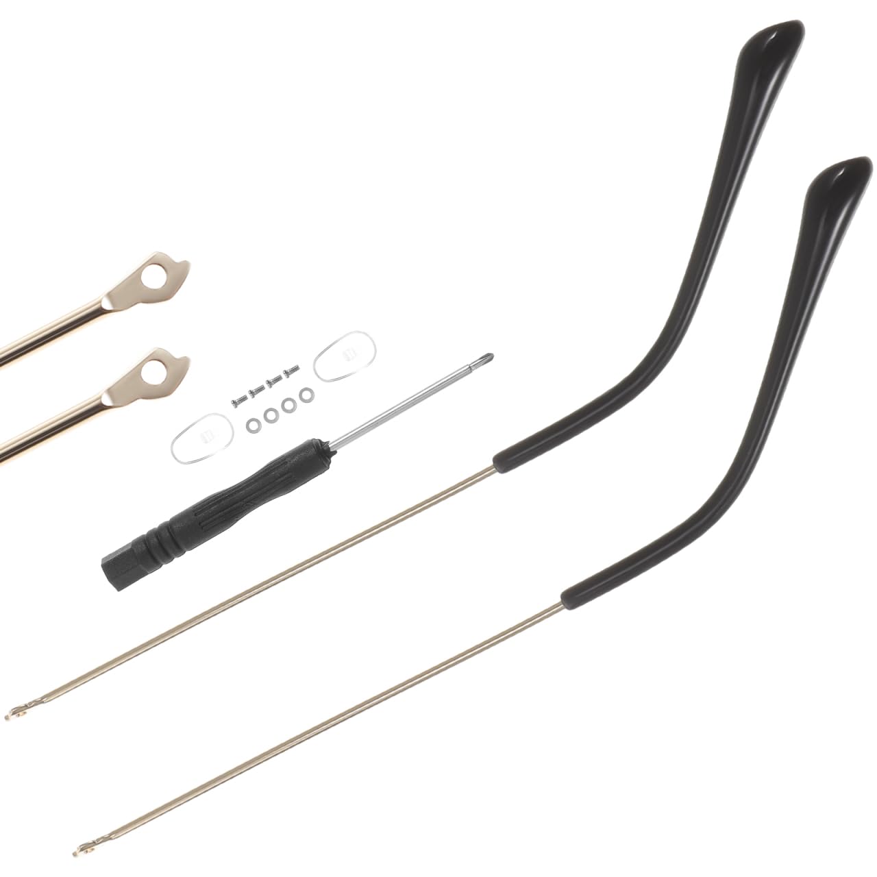 Branches de rechange en métal pour lunettes dorées avec vis de réparation