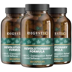 Digestic – Laxative for Constipation Relief, Stool Softener for IBS Severe and Strong Constipation 100% Natural – 180 Capsules – Colon Detox Cleanse, Gas and Bloating Stomach Relief for Adults