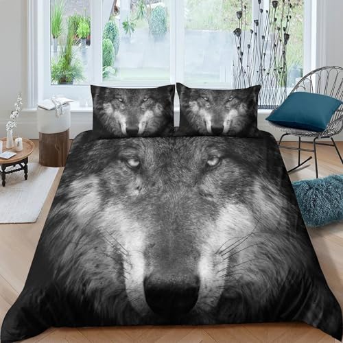 Housse de couette loup avec fermeture éclair pour en finir avec la couette qui glisse - 4