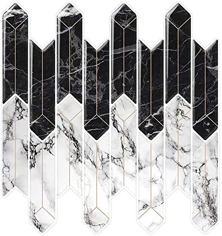 Cocotik Modern Peel and Stick Subway Tiles, Vinyl Backsplash for Bathroom and Kitchen, 10"x10", Pack of 6 (Multicolor)