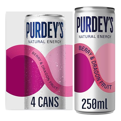 Purdeys Natural Energy Berry & Dragon Fruit 250ml Can (Pack of 4)