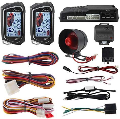 EASYGUARD EC201-M9 2 Way Car Alarm System with 1.73 inch Big LCD Pager Display Remote Starter Turbo Timer Mode Shock Warning DC12V