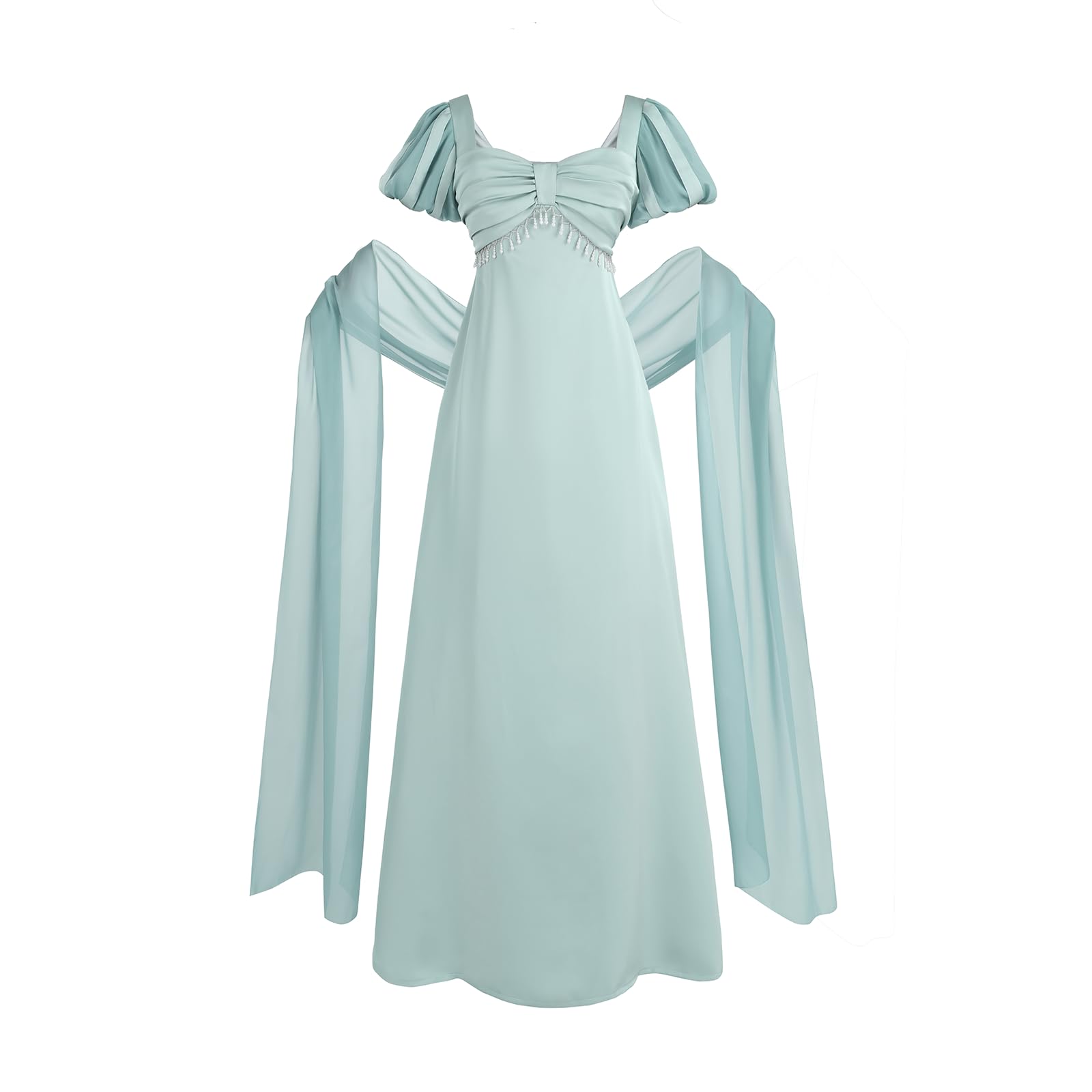 Fiamll Vestido Victoriano Vintage Estilo Imperio | Elegancia De Época Para Bodas, Fiestas Y Eventos Especiales + Guantes