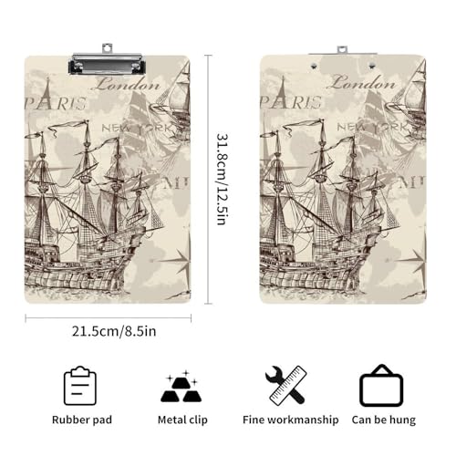 Planchette à pince A4 Vaisseau porte-bloc pour bureau et restaurant