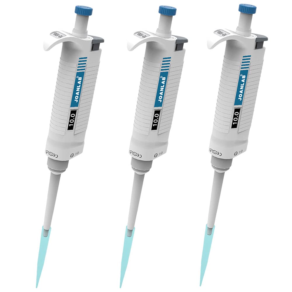 Pipetas Monocanal de 3 Piezas, Micro Pipetas de Canal úNico Ajustables de Alta PrecisióN, Rango de Volumen 0.5-10μL, 10-100μL, 100-1000μL