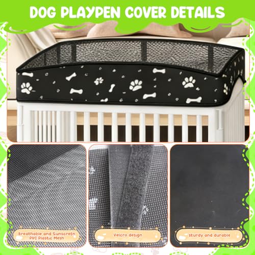 Image of Dog Playpens Cover and Bottom Mat Set,Playpen Not Included, Non-Slip Dog Crate Covers 36 Inch, Dog Playpen Bottom Pad, Washable Reusable Puppy Playpen Pad for Pet PlayPen, Dog Kennel Covers 36 Inch