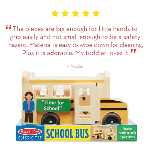 Image of Melissa & Doug School Bus Wooden Play Set with 7 Play Figures (Pack of 12)