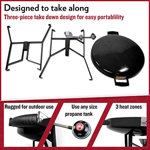 Original FIREDISC 24" Short Outdoor Portable Propane Cooker | Black