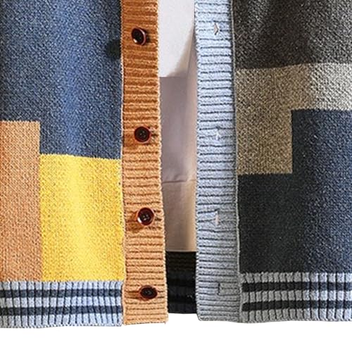 Men's Casual Cardigan Sweater Men Long Sleeve Button Cable Knitted Sweater Striped Cardigan Sweaters for Men4