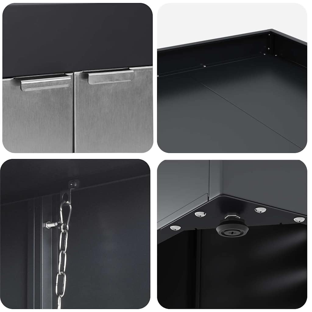 Almacenamiento de Contenedor Rodante con Techo de Maceta para Contenedor de 240L,Accesorios para contenedores de residuos,Soportes para contenedores de residuos,27.3kg-42018687