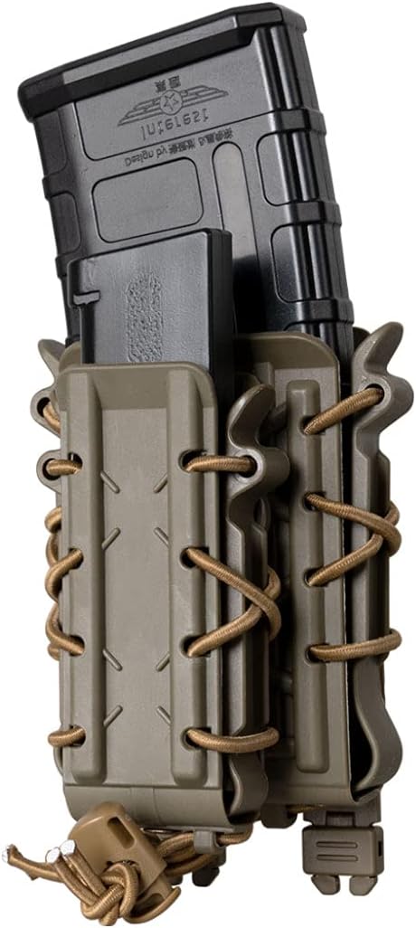 IDOGEAR Mag Pouches 5.56/7.62mm Rifle Magazine Pouches with 9mm Pistol Mag Pouch Set Tactical Airsoft Molle Mag Carrier Holder