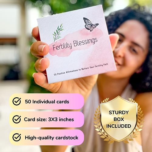 Mothers-Ray-50-Affirmation-Cards-for-Fertility-and-Self-Care-Floral-Design-3x3-Inches-50-Cards-Thick-Cardstock