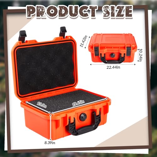 Image of Relaxweex 1 Pcs Waterproof Hard Case with DIY Customizable Foam Insert Portable Protective Case with Knife for Camera Drones Equipments Tools Test Instruments(Reddish Orange,22.4 x 16.1 x 10.2 Inch)