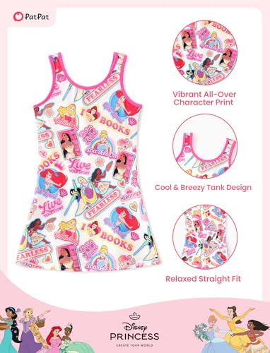 Image of Disney Stitch Princess Frozen Elsa Minnie Mouse Girls Tank Dress Sleeveless A-Line Sundress Summer Beach Clothes 2-9 Years