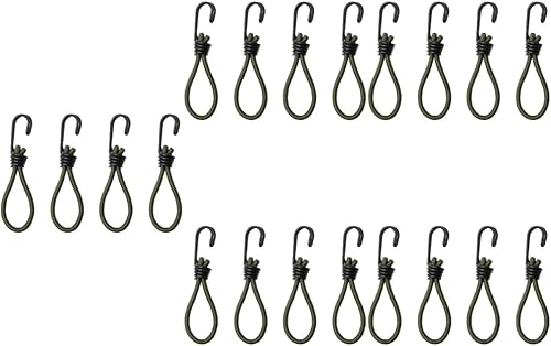 BESPORTBLE 20 ganchos elásticos para tienda de campaña, mosquetón, clips de agarre para lonas, clips de agarre para tiendas, toldo, gancho