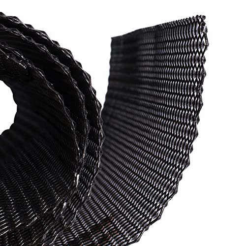 Image of AggAuto Universal 40 inchx13 inch Car Grill Mesh - 100x33cm Aluminum Alloy Automotive Grille Insert Bumper 6x12mm Rhombic Hole, One of the Most Multifunctional Shape Grids Black