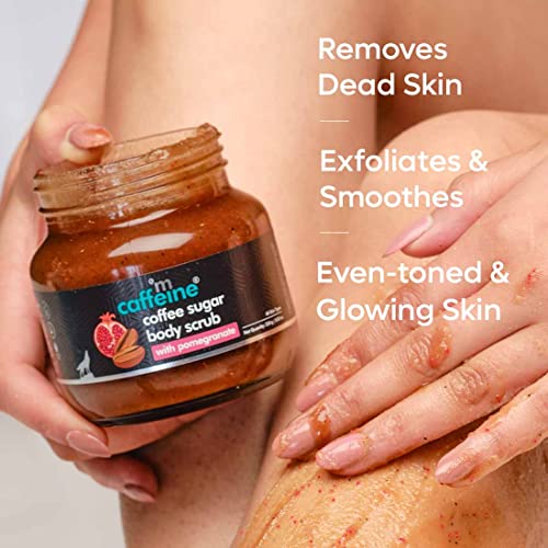 mCaffeine Coffee Sugar Body Scrub with Pomegranate for Gentle Exfoliation & Smoothening | Reduces Dead Skin, Tan & Scars | Fresh Pomegranate Aroma... - Image 5