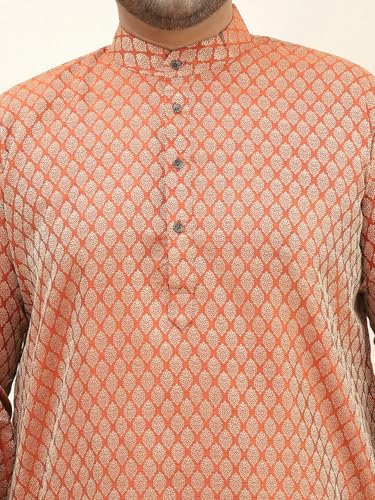 Image of SOJANYA Plus (Since 1958) Men's Cotton Linen Foil Printed Only Long Kurta