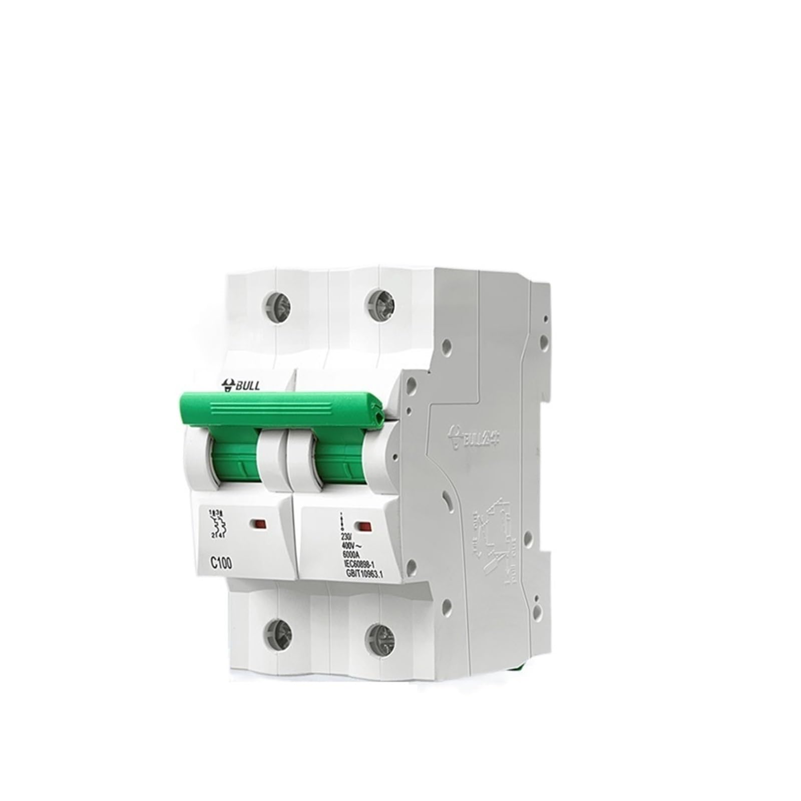 Disjoncteur miniature 2P 63A pour protection tableau électrique maison