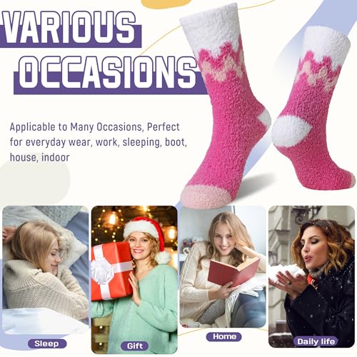 Image of DoSmart Fuzzy Socks For Women Slipper Warm Fluffy Soft Winter Cozy Plush Cabin Sleep Christmas Home Socks