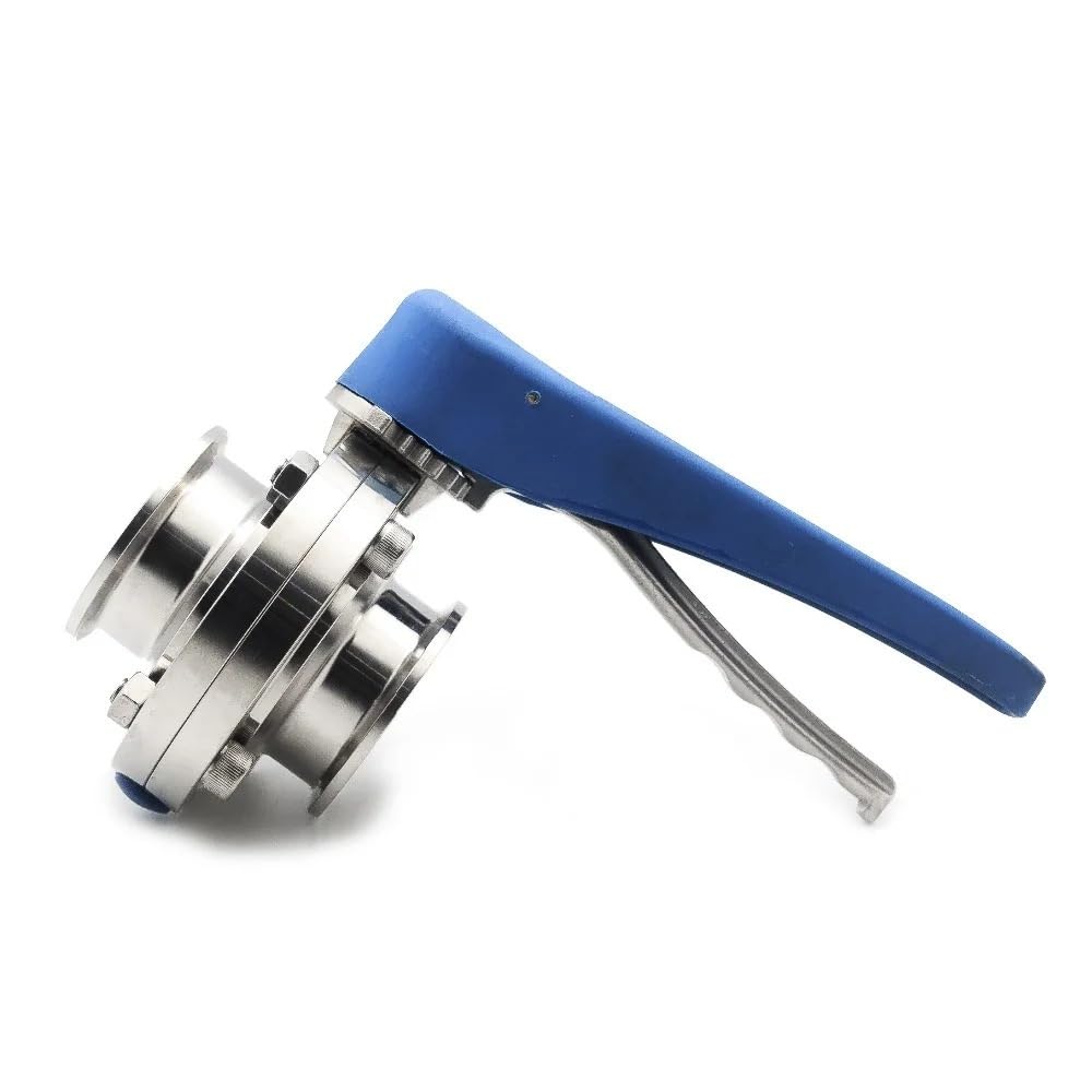 Fraomhfw 1" Sap /1-1/2" /2" Stainless Steel Sanitary /1.5"/2 Tri Clamp Ss304 Butterfly Valve Squeeze Trigger For Homebrew Dairy Product(1")