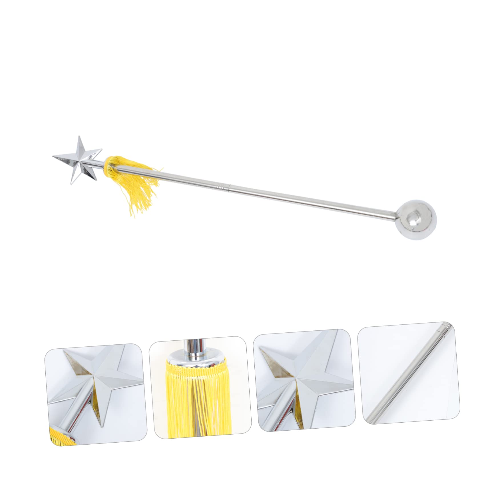 Dirigentenstab 90cm aus Edelstahl und Abs, Silber, 1 Stück