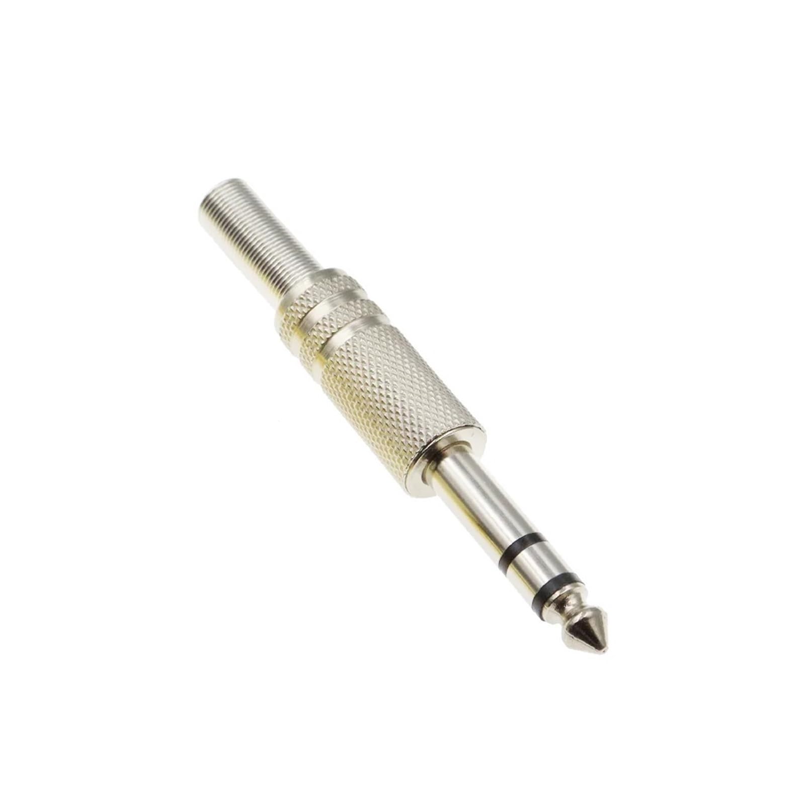 MWRFKJOB 2PCS Silver Stere Nickel Plating 6.35mm/6.5mm 2Pole Mono Amplifier 6.35 Stereo Connector
