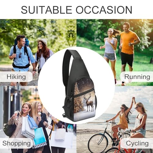 Bolso Sling Navidad con Árbol y Reno para Hombres y Mujeres miniatura 6
