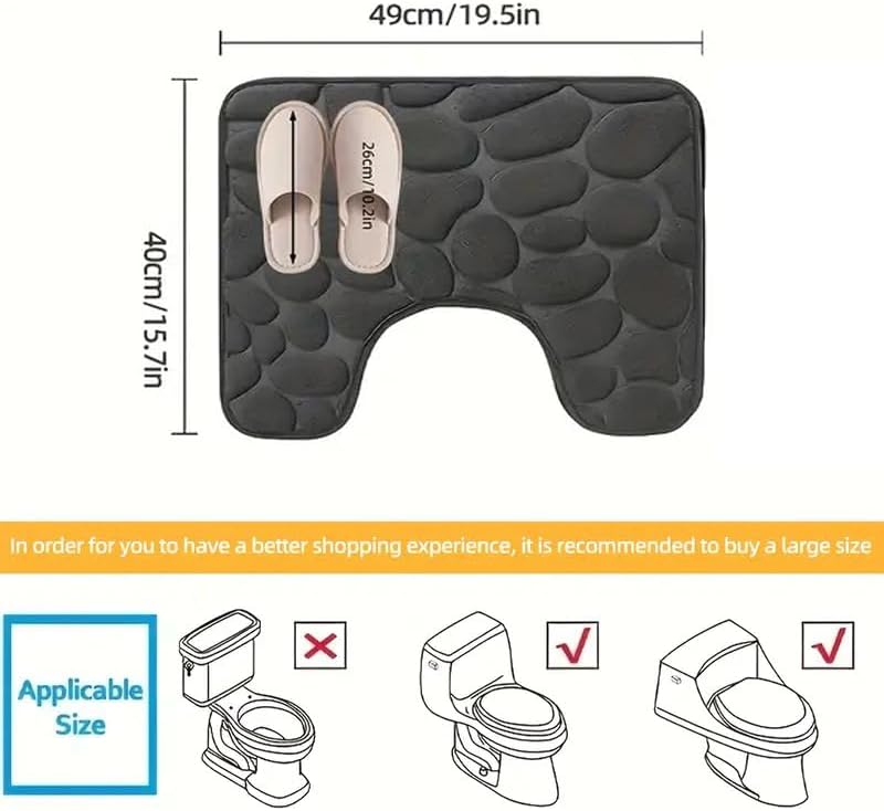 Miniatura 2 de Tapete de baño de espuma viscoelástica súper absorbente, suave y cómodo, antideslizante, fácil de secar, decoración de baño, lavandería, dormitorio,