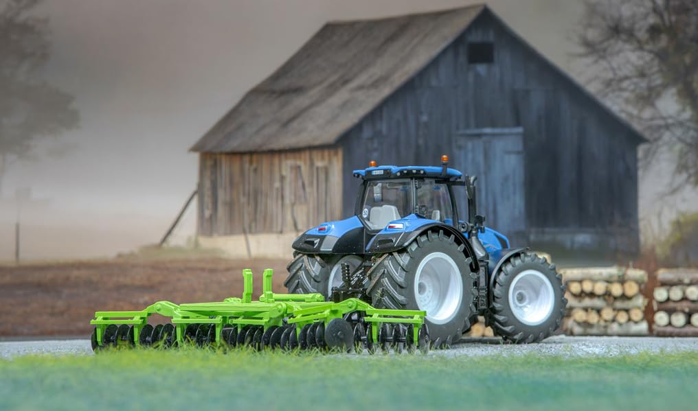 siku 2071, Brona talerzowa, 1:32, Metal/Tworzywo sztuczne, Zielony/Czarny, Rozkładane ramiona z ruchomymi talerzami, Gumowane opony, Zabawkowy model kompatybilny z zaczepami przyczep traktorów 1:32