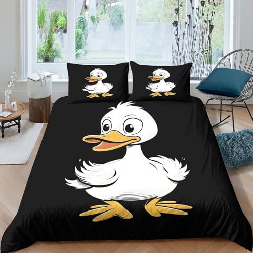 Housse de couette caneton 3D super douce parure lit haute qualité