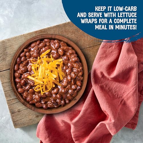 The Good Bean Heat and Eat Pouch - Low-Carb Classic Chili - (4 Pack) 10 oz Pouch - Simmered Black Soybeans with Chili Powder - Pre-Cooked Beans with Good Source of Plant Protein and Fiber