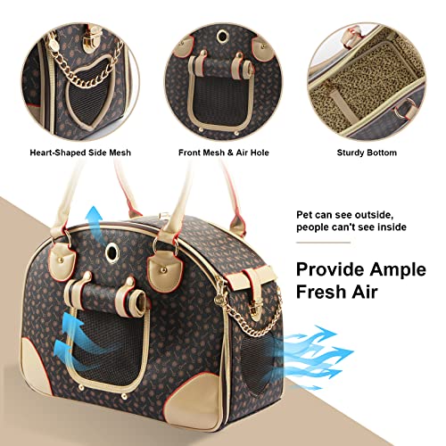 Betop House CW0107B1 Fashion Dog Carrier Pu Leather Dog Handbag Dog Purse Cat Tote Bag Pet Cat Dog Hiking Bag thumb #4