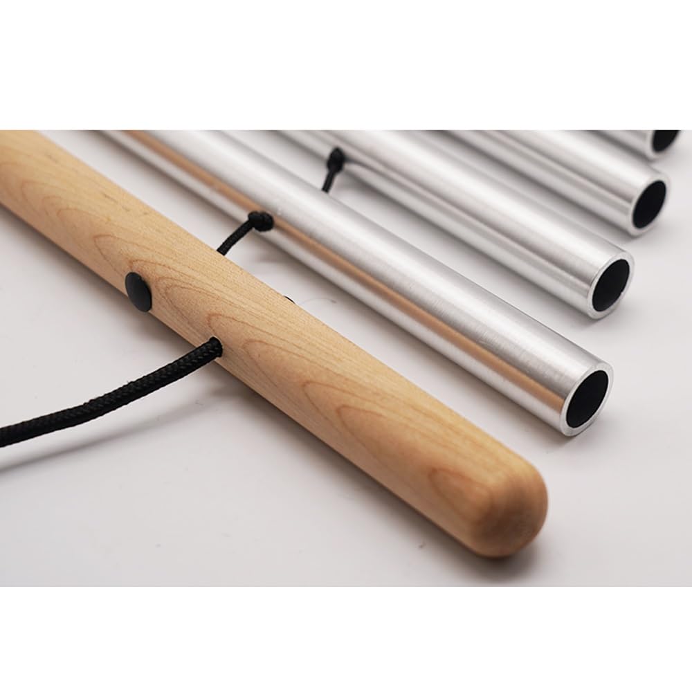 Ręcznie korbowana belka, indyjski instrument ludowy, poprzeczka z litego drewna, rura aluminiowa, ręczny 9-tonowy pręt belkowy, przyrząd do terapii dźwiękiem do jogi, lecznicze dzwonki wietrzne, w zes