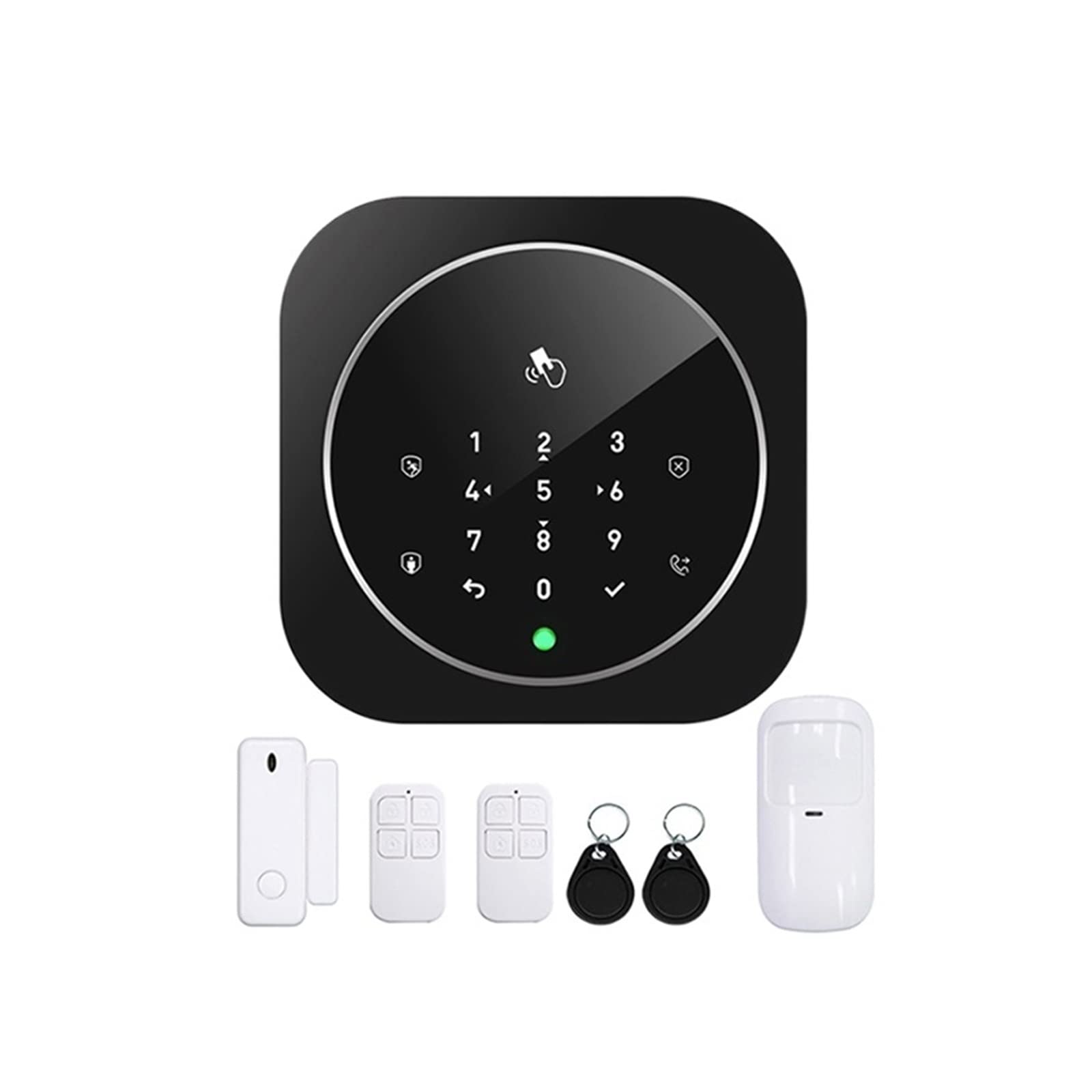 Kit Allarme Casa, Tuya Life intelligente Wifi GSM Kit di protezione della sicurezza domestica Kit Wireless Burglar Alarming Movone Rilevatore di porte Remoto Control(Black Alarm Kits)