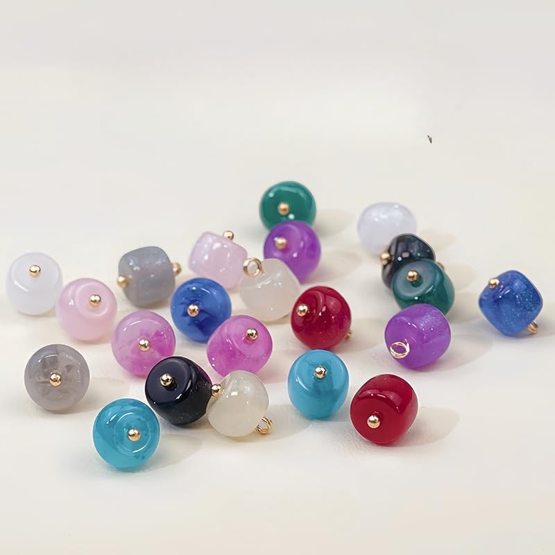 Guziki perłowe Guziki perłowe, 20 szt., 11 mm, fioletowe, małe, okrągłe kulki, do wyrobu tkanin, z żywicy, trzonkiem(19# Black)