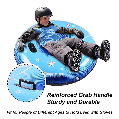 Snow Tube, 48-Inch Inflatable Snow Sled For Kids And Adults, Heavy Duty Inflatable Snow Tube With Handles, Snow Toys For Winter Outdoor Sledding #TOP5