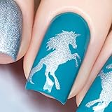 Whats Up Nails - Unicorn Nail Stencils Stickers Vinyls for Nail Art Design (1 Sheet, 20 Stencils)