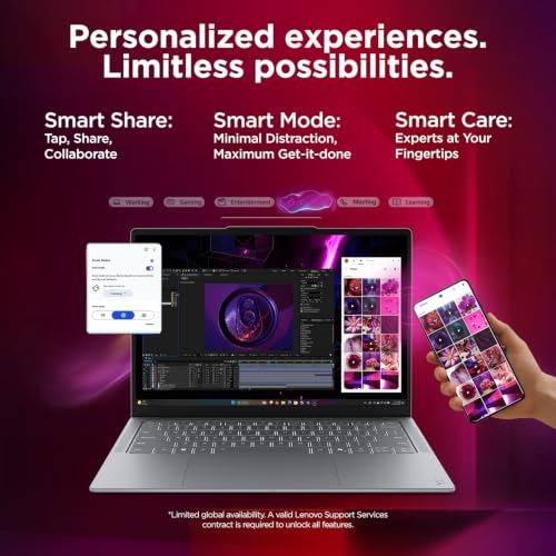 Image of Lenovo Yoga Slim 7 Aura Edition Intel Evo Core Ultra 5 322 (16GB RAM /512GB SSD /14 (35.5cm) /WUXGA OLED /Copilot+ PC /Windows 11 /MSO 365 Basic+Office24 /Seashell /1.14Kg), 83QM0047IN